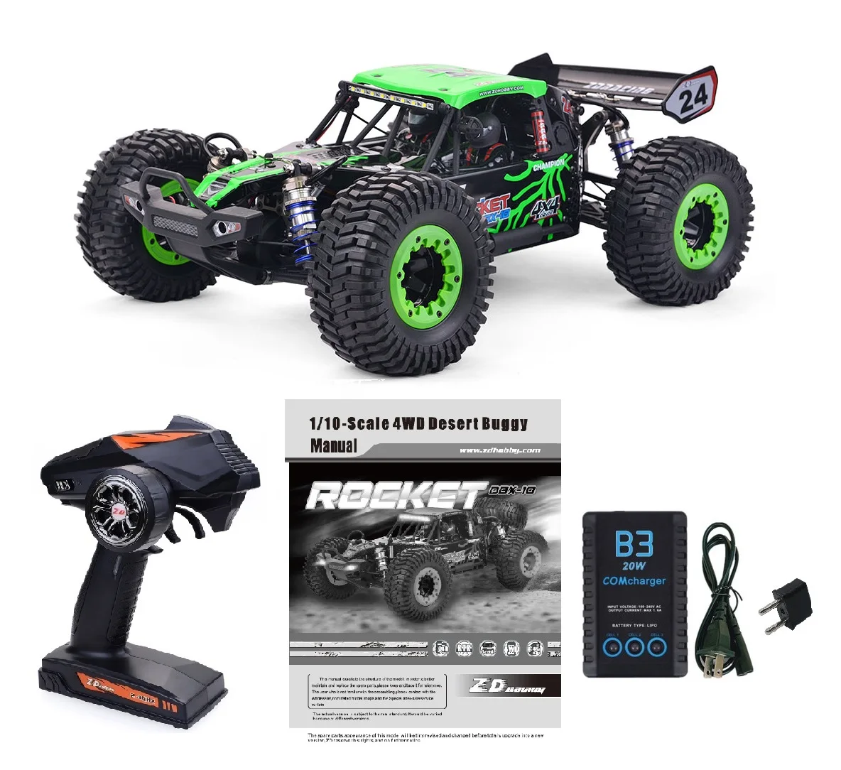 DBX-102 ZD гоночный 1/10 масштаб 4WD пустынный Багги RTR бесщеточный грузовик с хвостовым крылом внедорожная Радиоуправляемая машина детская игрушка
