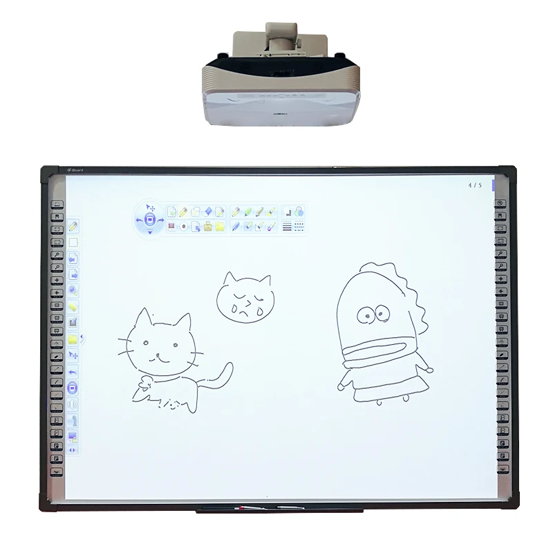 89-дюймовая настенная цифровая вывеска интерактивная доска smart TV мониторы электронное образовательное оборудование с проектором