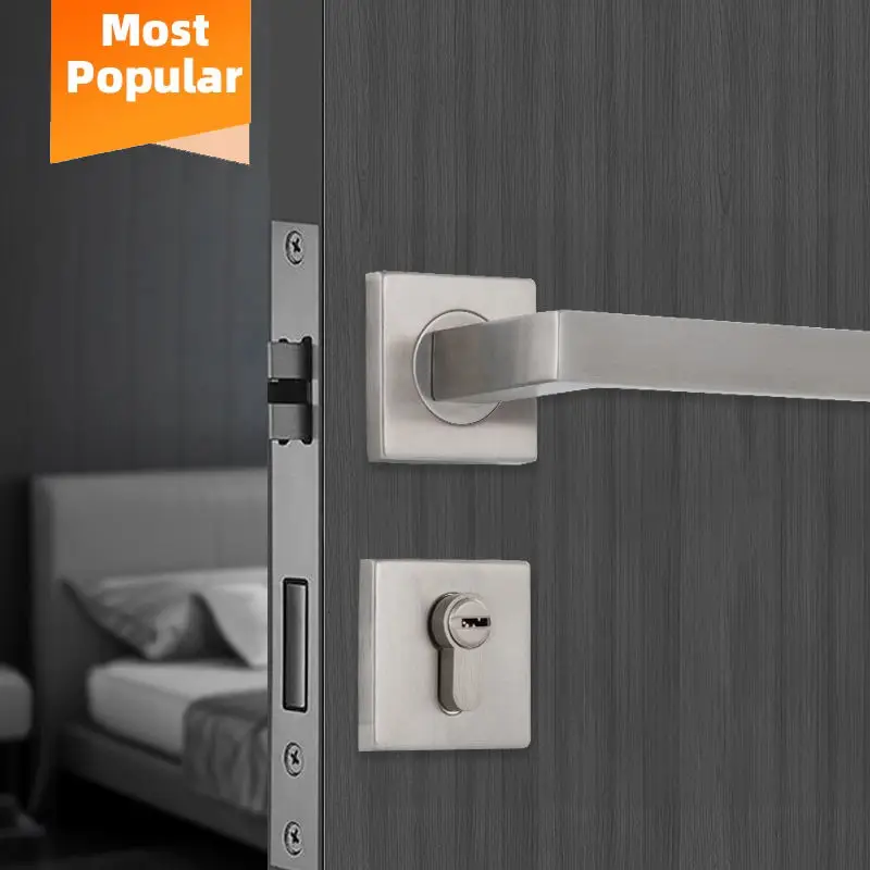 Entrance main door lock handle interior door safety door handle lock