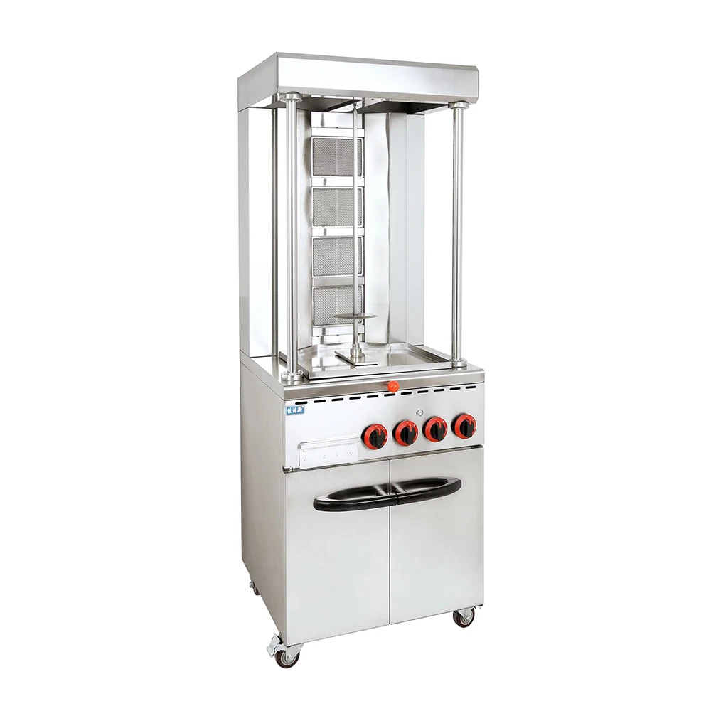 High Performance Commercial Gas Automatic Rotation Shawarma Toaster Machine Shawarma Machine For Sale