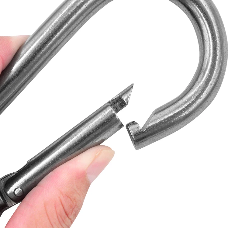 
Ailot 7*70mm Highly Polished Steel Carabiner Shape DIN5299C Safety Climbing Snap Hook 