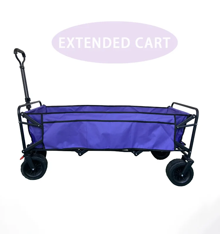 120L Large Capacity Heavy Duty Purple Waterproof Canvas Collpasible Wagon Trolley Cart For camping Shopping