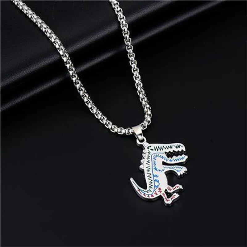 Wholesale Titanium Steel Silver Hip-Hop Silver Retro Compass Animal Cross Stainless Steel Necklace For Mens