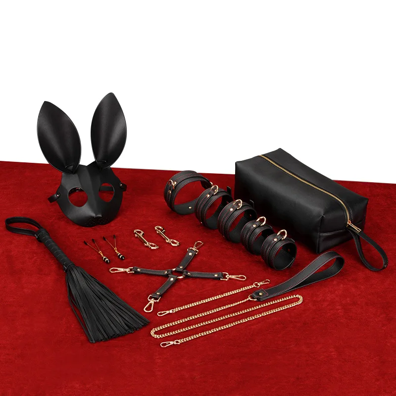 SM Couple Flirting Alternative Supplies Mask Combination Set Binding and Binding Breast Clip handcuffs Manufacturer Wholesale