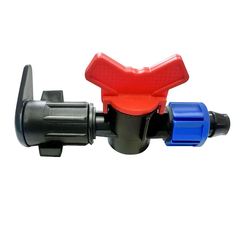 Agricultural irrigation pc drip line pipe fittings valves connector accessories for drip irrigation tape 16mm