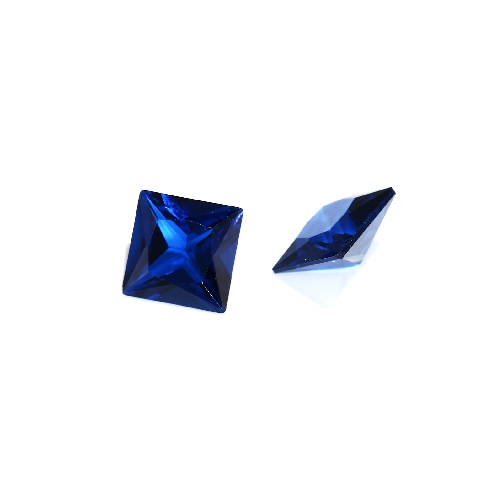 Megan wholesale Synthetic Brilliant Cut 8# princess cut fancy deep blue lab grown jewelry  making 1.6Mm Corundum Loose Stones