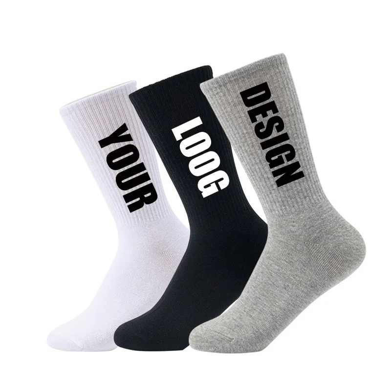 HC cheap mens sport workout socks custom logo cotton athletic sports cycling socks men gym workout terry sport sox crew man sock