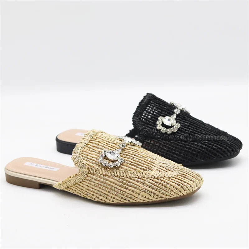 new trends  Half slipper toe shoes slides comfort outdoor lady slippers summer flat sandals shoes
