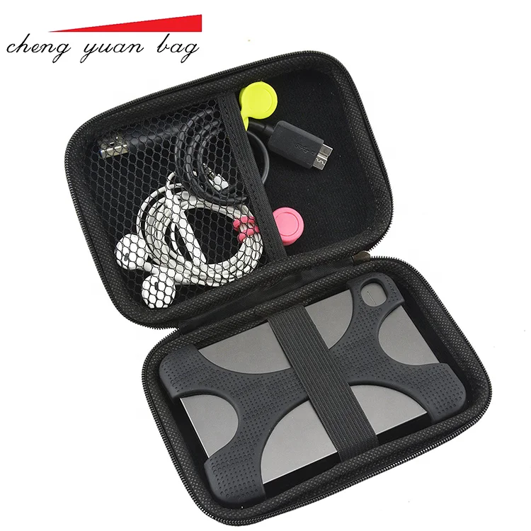 Fashion Black EVA Carrying Hard Case Bag  With Zipper Pouch for Portable External DVD / CD Writer Optical