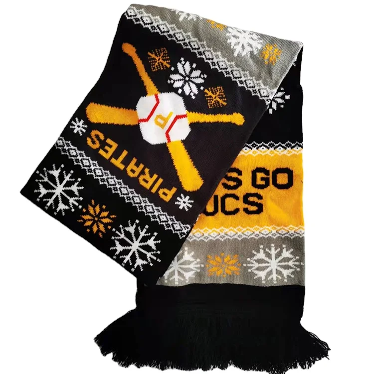 Knitted scarf Palestine football team scarf for Middle East countries football custom Fan scarf