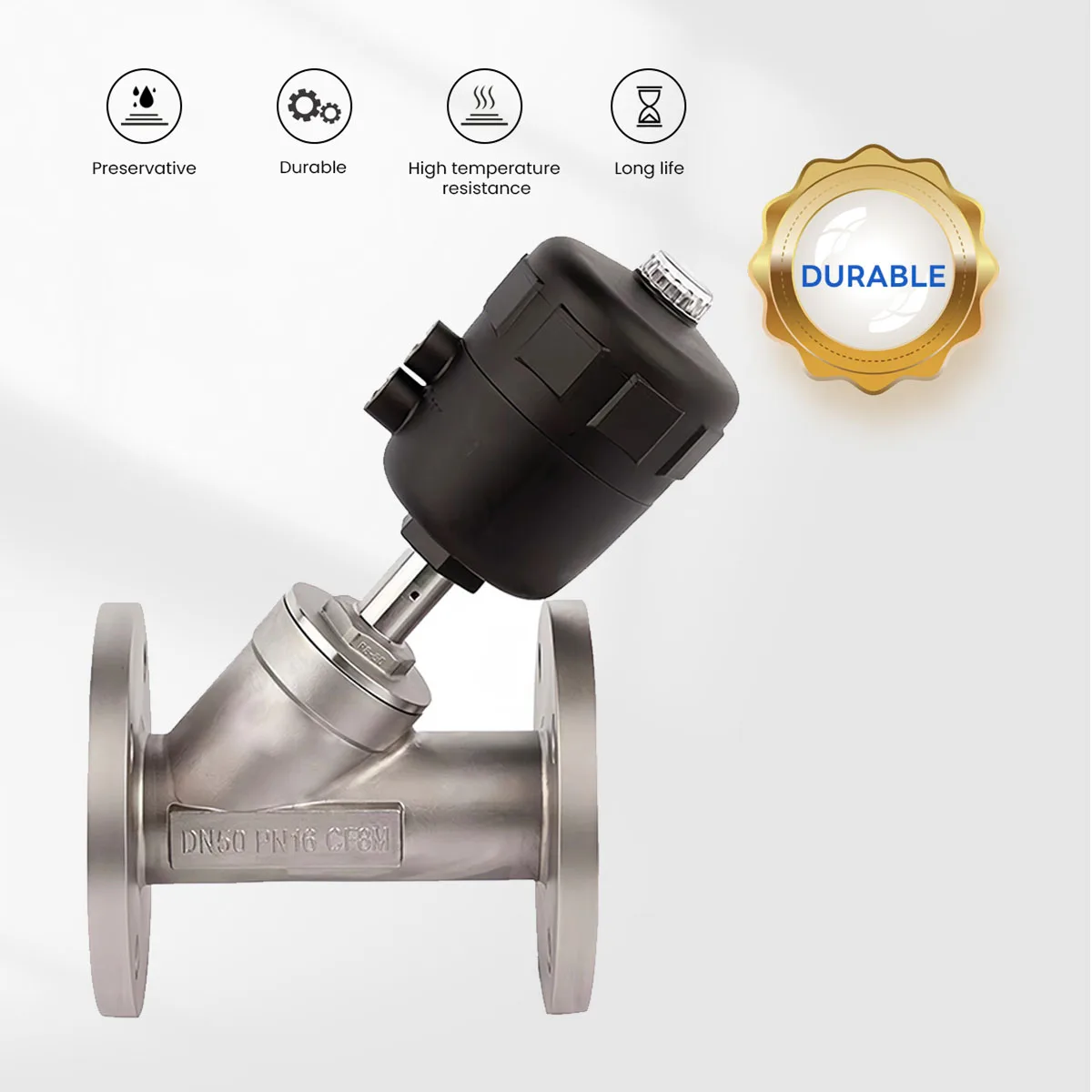 Оптовые шаровые клапаны фланцы с пластиковой головкой пневматические Угловые седельные при комнатной температуре