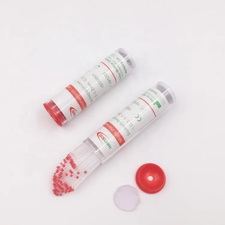 HENSO Red Top Glass Micro Hematocrit Capillary Tubes With Sodium-heparinized