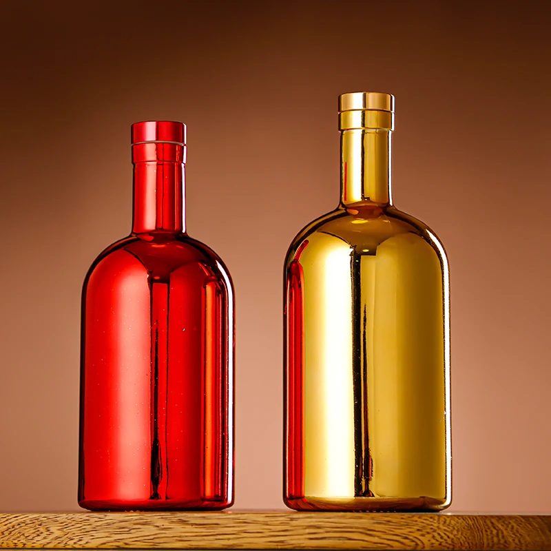 CD-143 Custom Empty Vodka Bottle 375ml 500ml 750ml Glass Bottle for Liquor with Cap