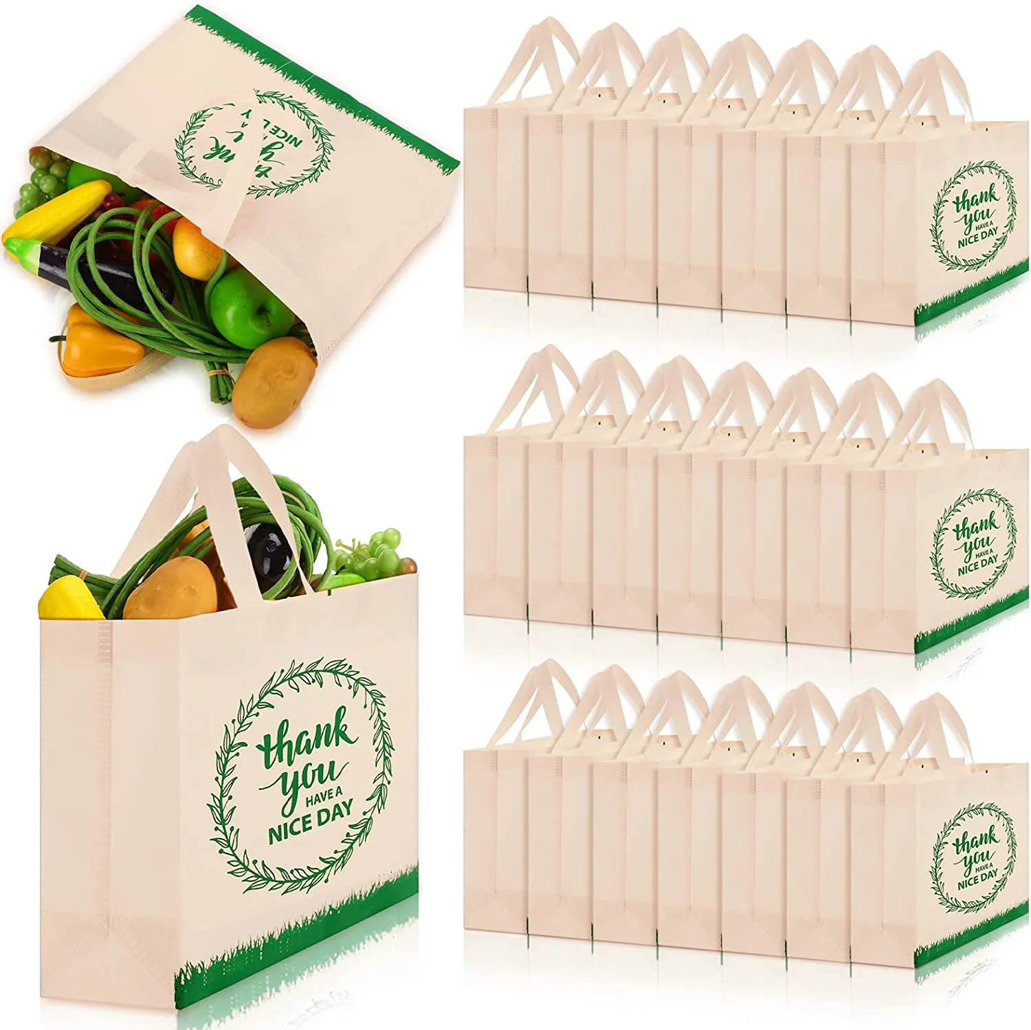 Tote Bags Bulk Reusable Non Woven custom Tote Bags with Handles Foldable Portable Fabric Tote Bag for Shopping Grocery