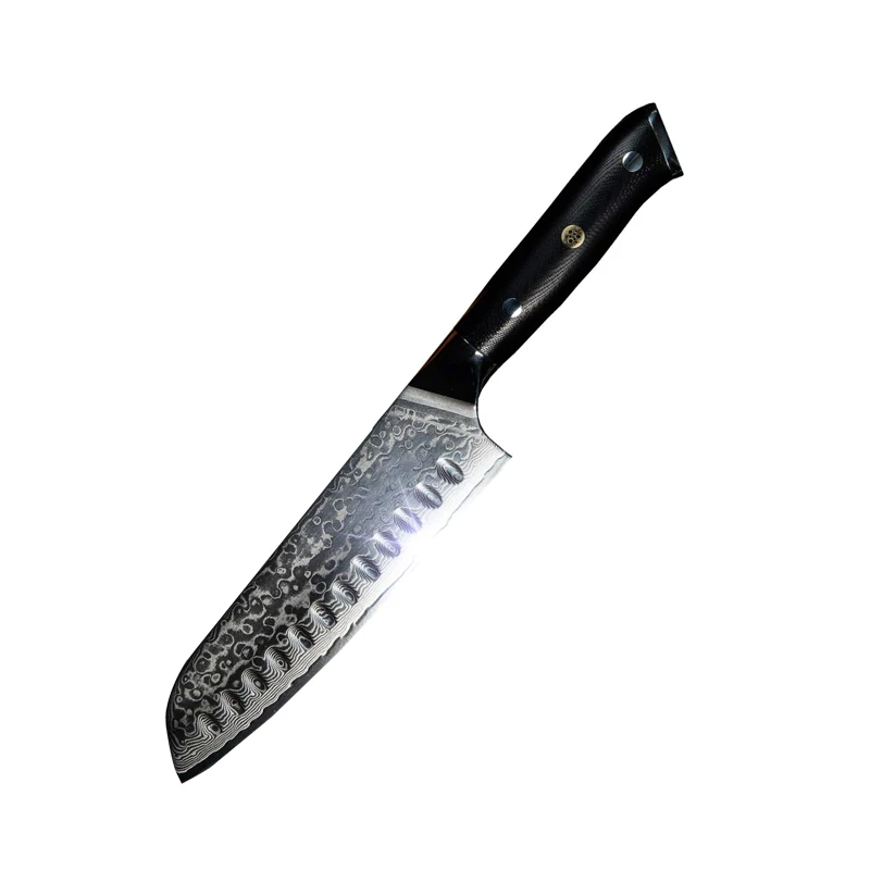 high carbon steel japanese kitchen handmade santoku knife
