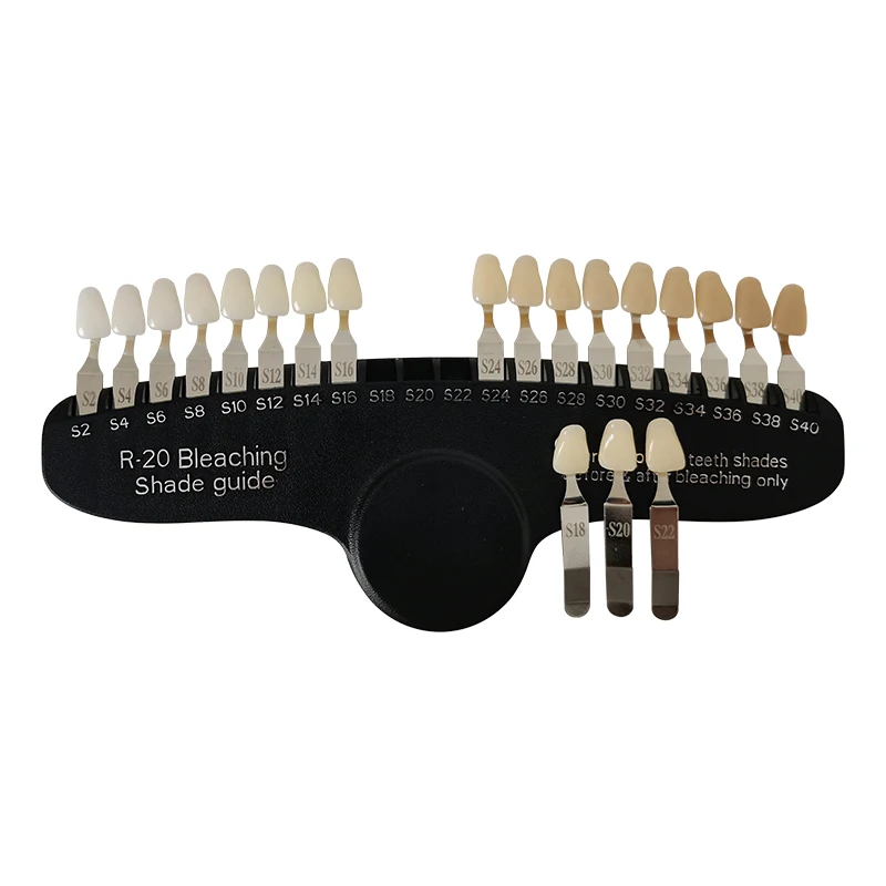 RT20 Dental Shade Guide for Teeth Whitening with Mirror Tooth Bleaching Shading Guides