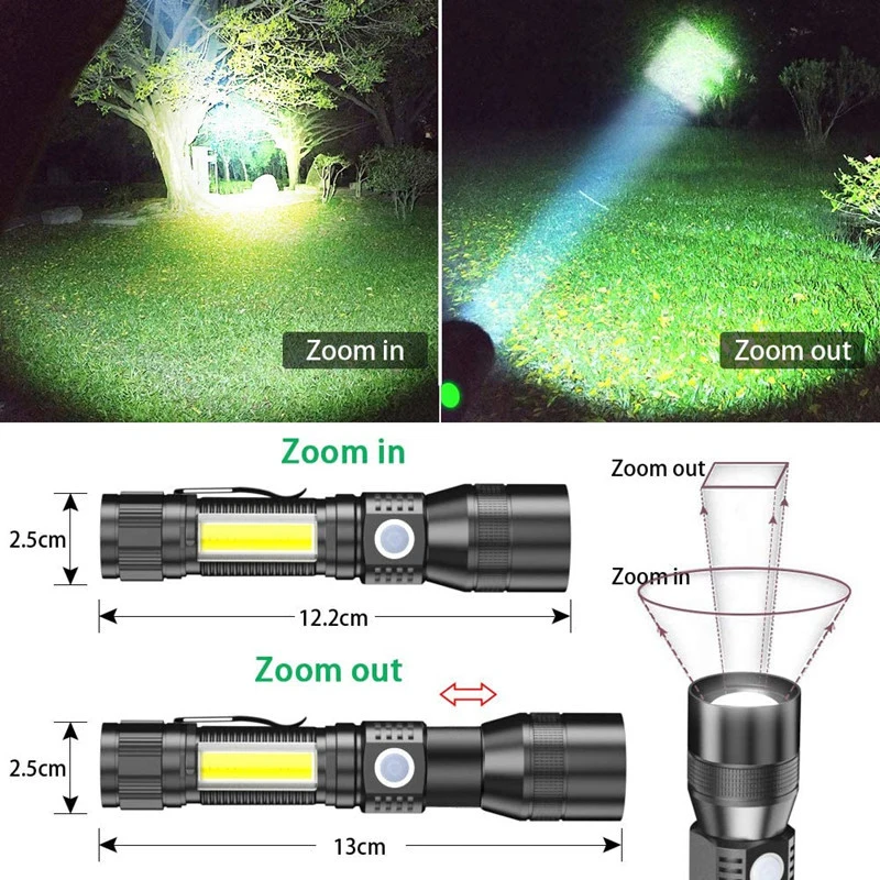 High Power Camp Waterproof Flash Light Powerful Usb Rechargeable Led Tactical Flashlights Torches