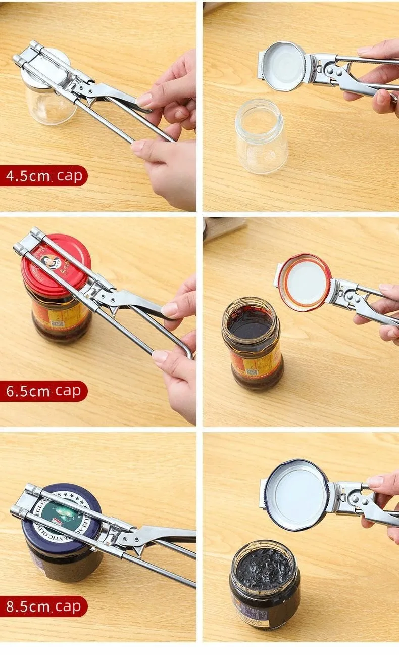 Adjustable Multi-functional Stainless Steel Can Opener Manual Jar Bottle Opener Long Handle Corkscrew