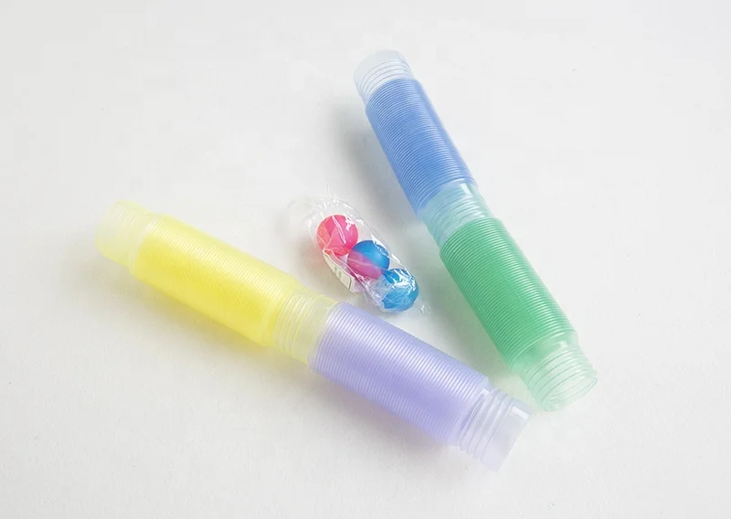 XL Kids Plastic Stretch Toy Luminous 5.5cm Fidgets Pipe Autism Sensory Tubes Adult Colorful Stress Relief Fidget Pop Tubes
