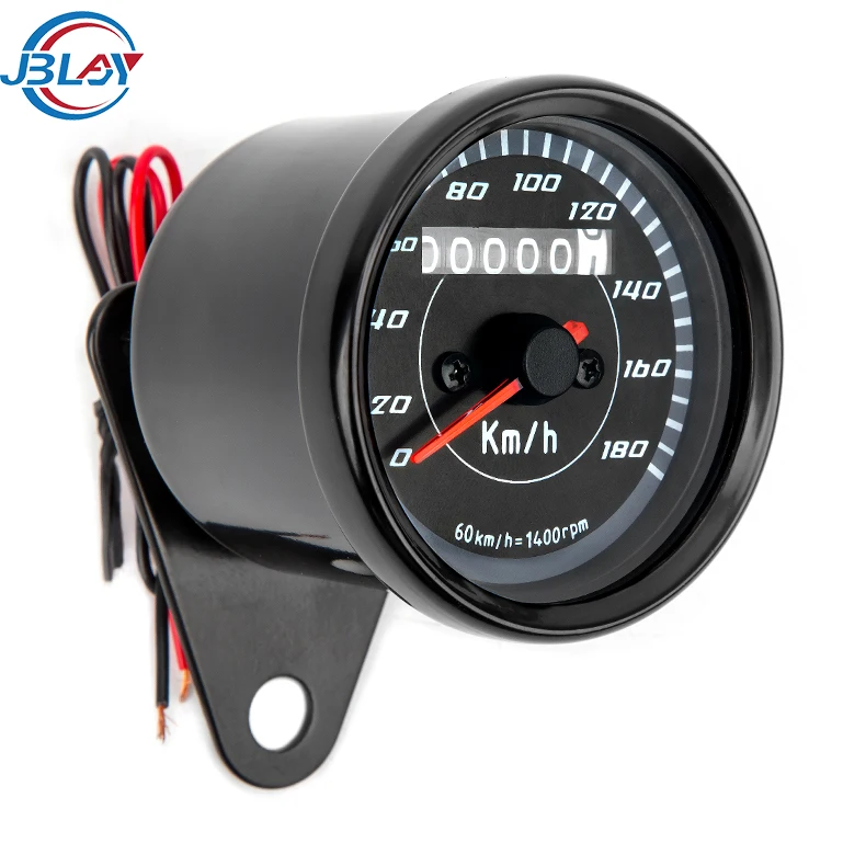 Retro Style Modified Motorcycle Mechanical Speedometer 12V DC Voltage Universal Motor Kilometer Tachograph