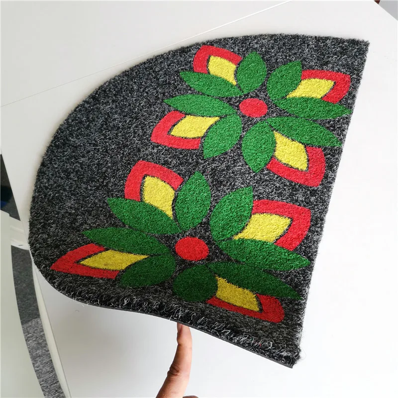 half moon rubber backed coco coir fiber floor mat