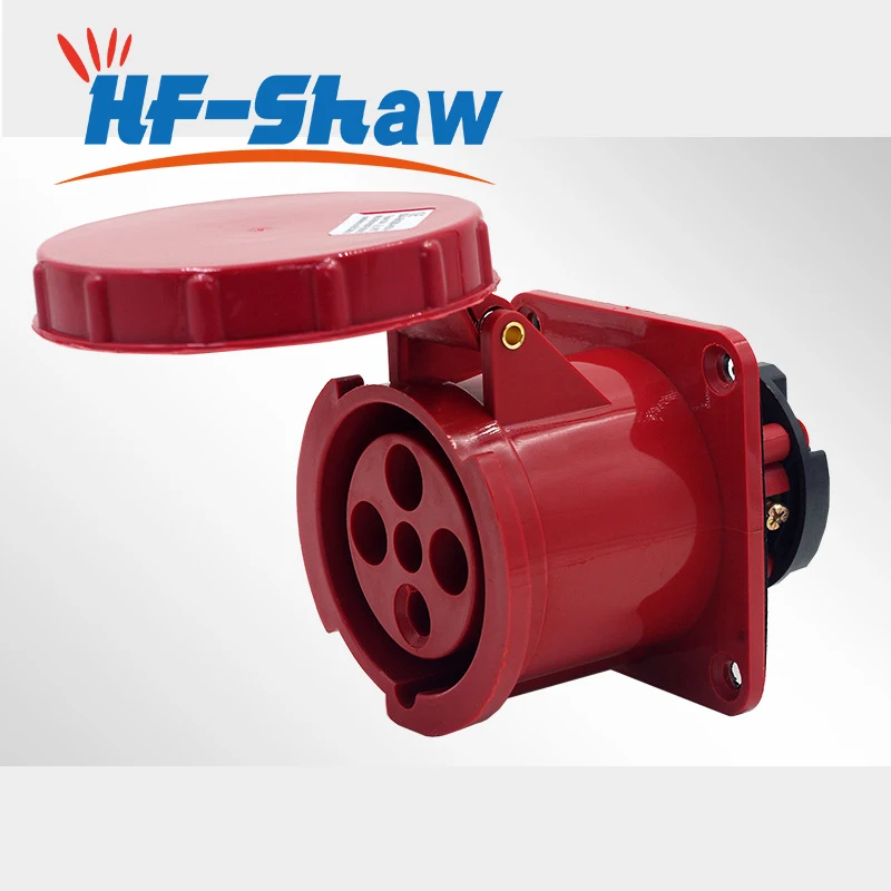 (High Quality)Waterproof Electrical 16A/32A Industry Socket/Plug,AC Power Socket With Panel Mount waterproof connector wi