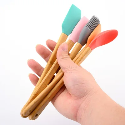 Hot Selling Sustainable Pastry baking Silicone Spatula Set oil brush cream scraper set