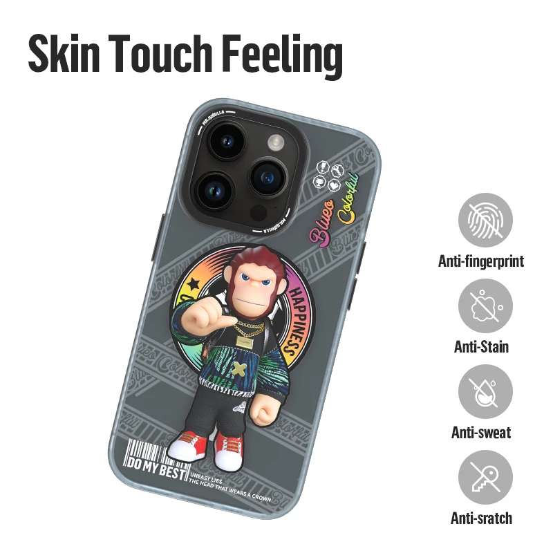 Blueo Dorjee Gorilla IMD Double-sided frosted Magnetic Mobile Phone  Case Cover For iPhone 14 Pro Max