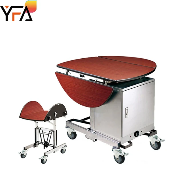 Hotel Restaurant Kitchen Folding Table Trolley Service Cart Hotel Food Warmer Trolley Dining Table Trolley