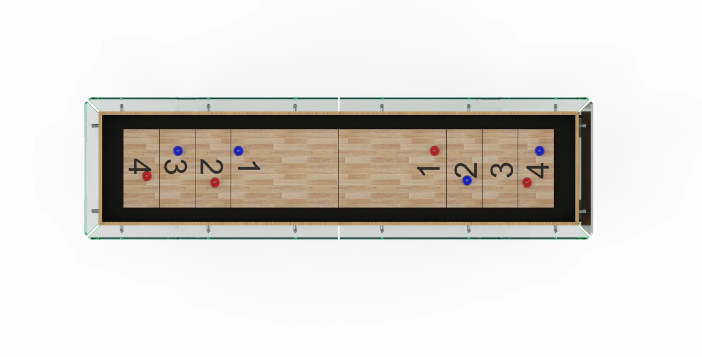 Billiard table factory year-end promotion standard 9feet crystal glass shuffleboard table and table bowling