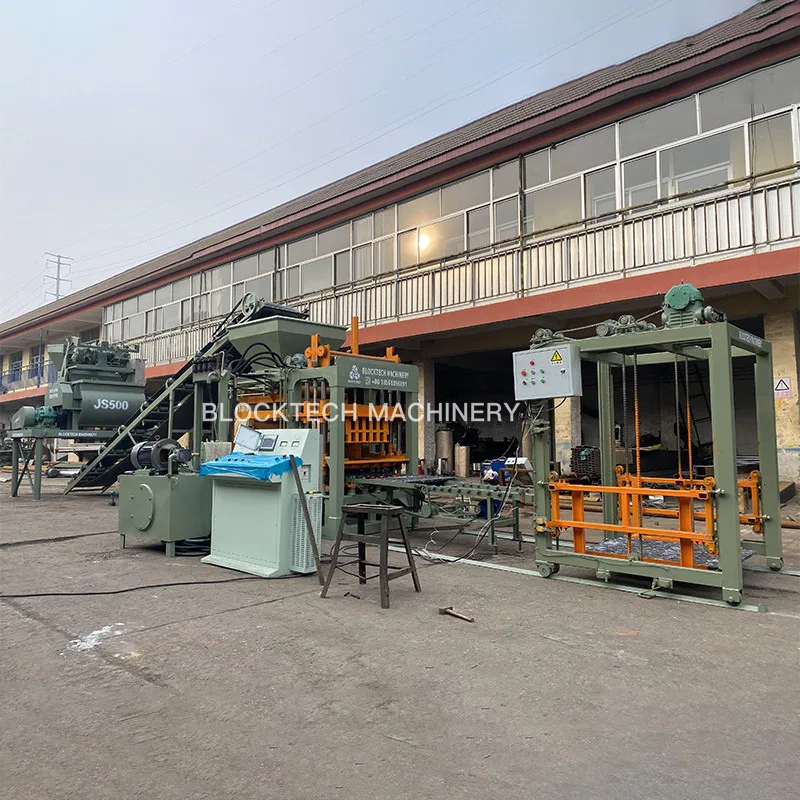 QT4-15 Fully Automatic Mobile Concrete Hollow Block Making Machine Sand Brick Molding with Pump PLC Component