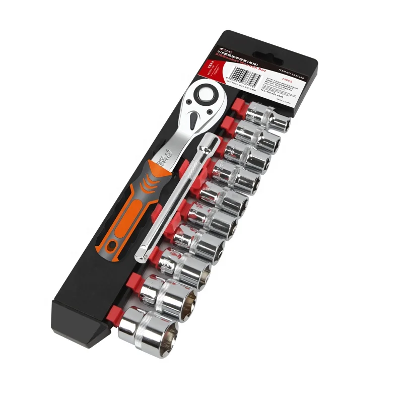 KAFUWELL SS3730G 22PCS 1/4 CR-V Ratchet Wrench Mechanic Car Repair Household Tool Socket Set Tool Kit