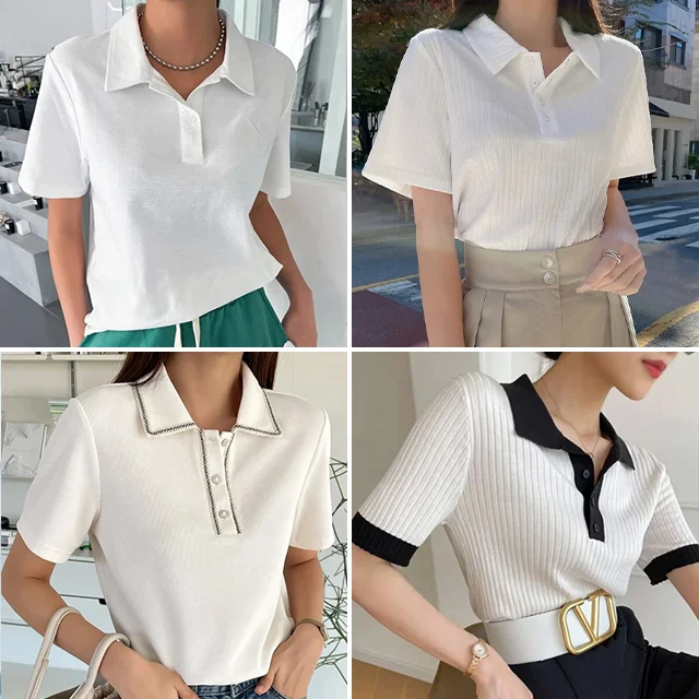 New style clothes with square neck, short front shoulder design and a sense of niche top wholesale from Chinese suppliers