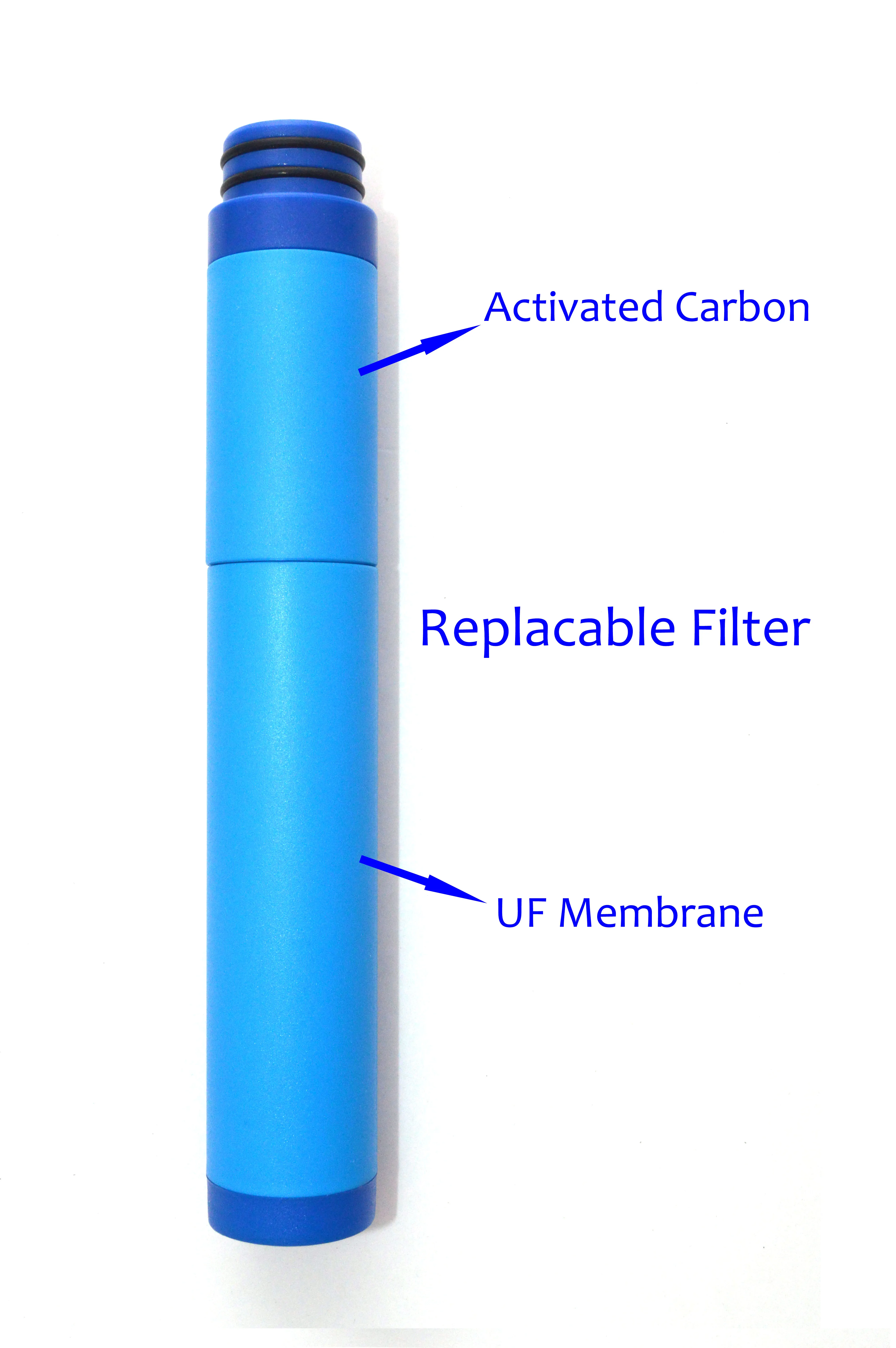China Oem Outdoor Portable Logo Outdoor Drinking Replaceable Water Bottle Filtering System With Alkaline Filter