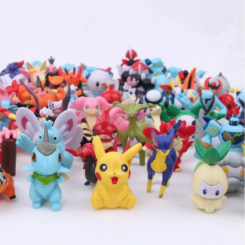 FFSN Wholesale 100 Models Po Ke Mone 3-5cm PVC Kids Toys Statues Hobbies Anime Action Figures for Gift Sets
