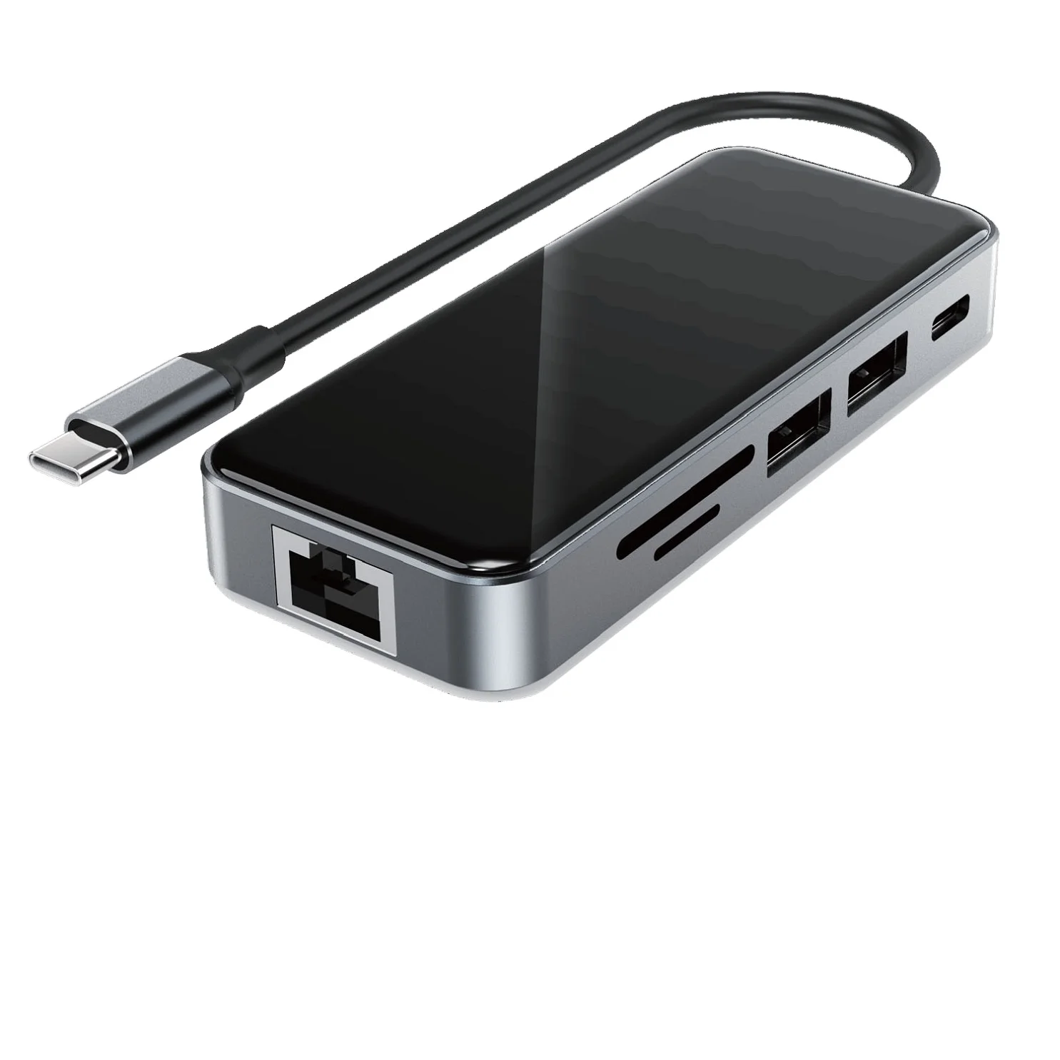 Hot Sale  6 in 1 Type-c Docking Station USB 3.0  2.0  RJ45 SD TF USB C Type-c Docking Station From Gold Cable Factory