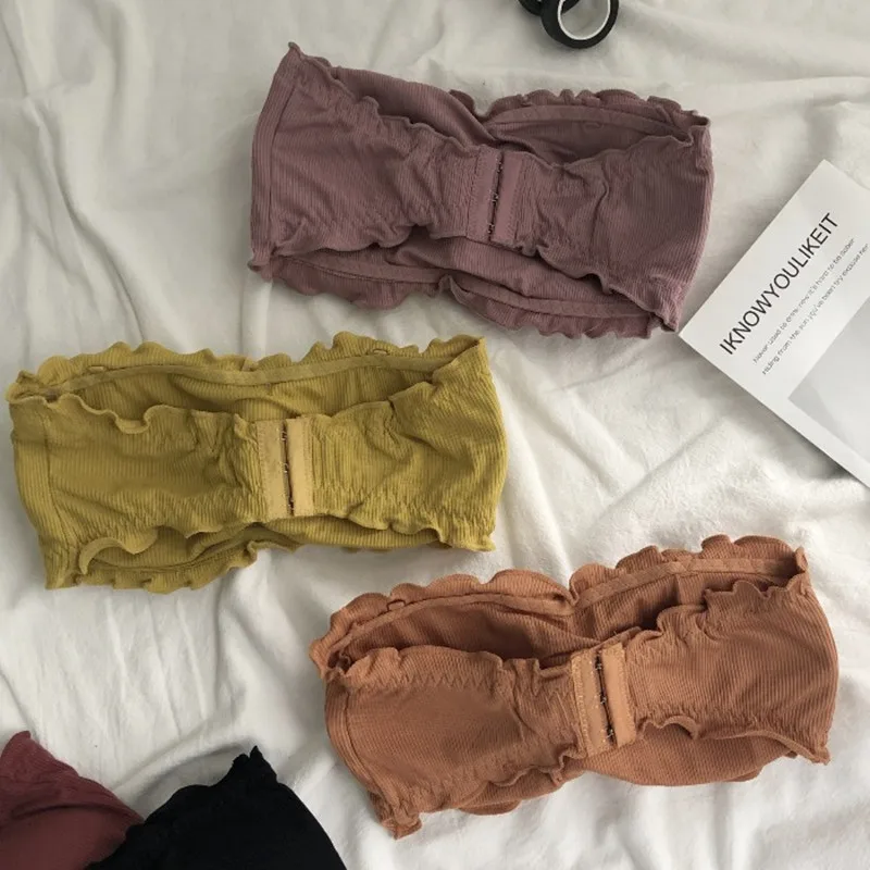 stylish design is now selling bralette back button bra padded tube top breathable ladies tube top chest wrap