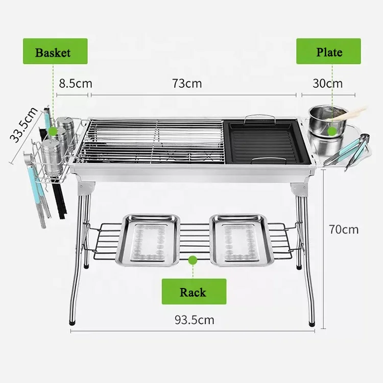 Professional Manufacturer Outdoor Portable Fireproof Charcoal Barbecue BBQ Grill
