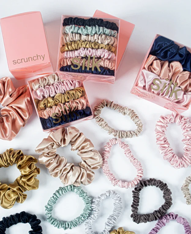 
Wholesale High Quality 1cm Small Skinny 100% Pure 6A Grade Mulberry Silk Scrunchie 