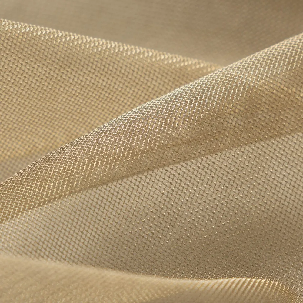 Lightweight Breathable Knitted 100% Silver Fiber Rfid Blocking EMF Shielding Mesh Fabric for Canopy & Curtain