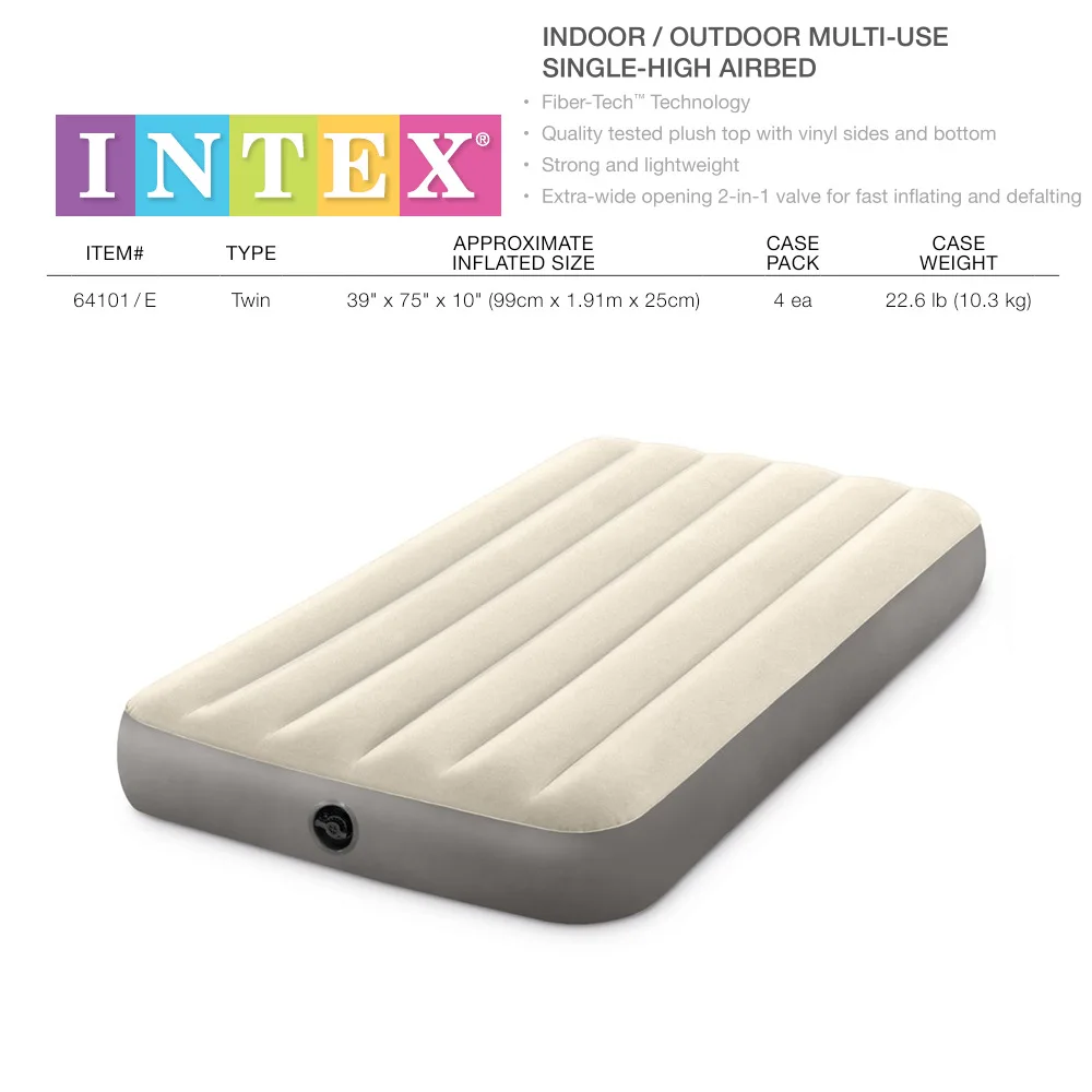 INTEX 64101 TWIN DURA-BEAM SERIES SINGLE-HIGH AIRBED