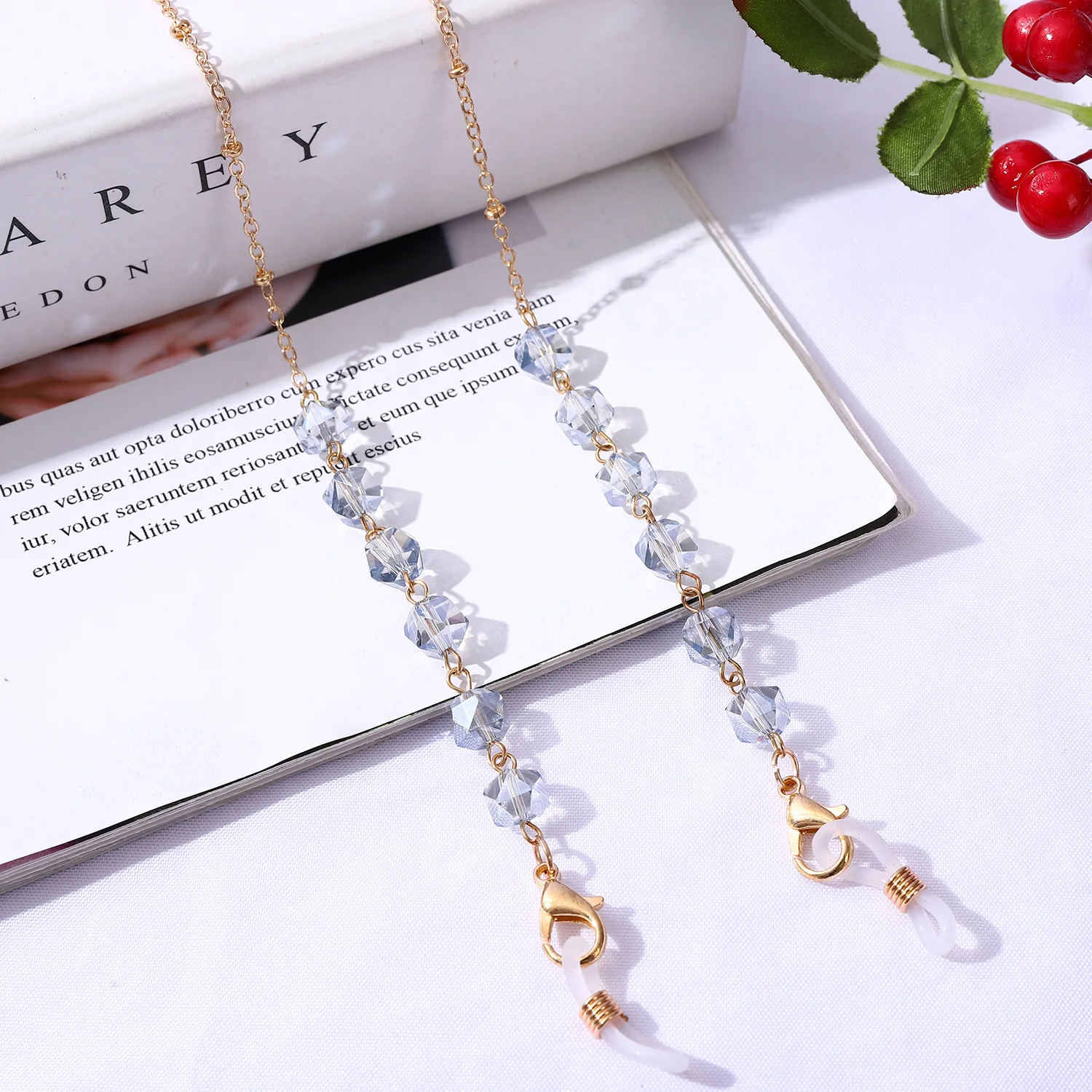 New Fashion Multicolor  Summer Trendy Crystal Glass Beaded Eyeglass Eyewear Chain  For Sunglasses