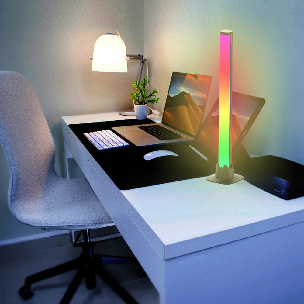 RGB Multi-Color Smart Lighting Bars Table Gaming Atmosphere Lamp Sound Control Pickup Music Rhythm LED Light Source PC Body