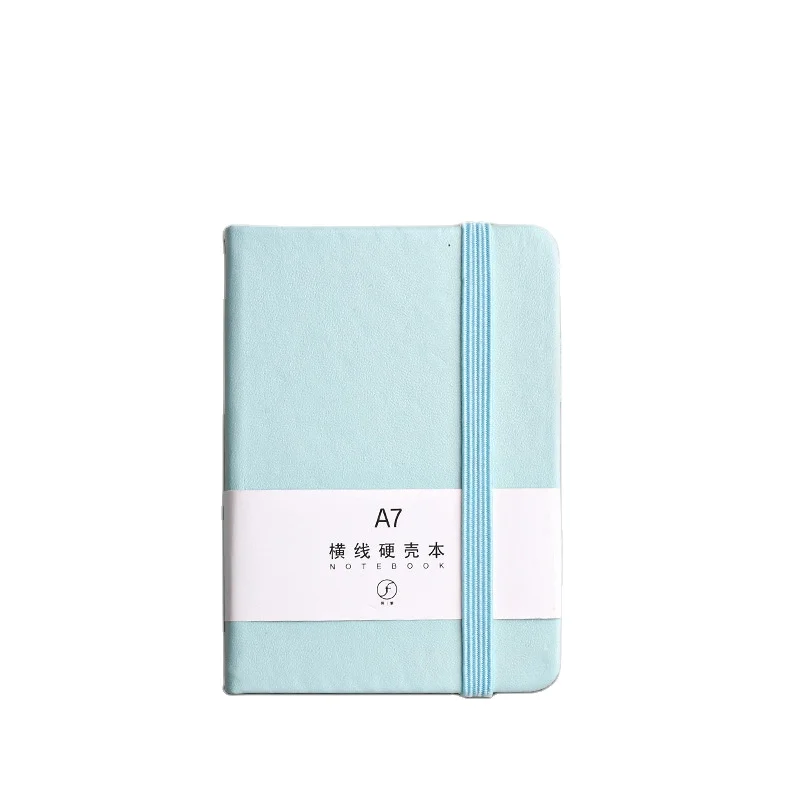 Small oem pu leather notebook a7 pocket size notebook with pen
