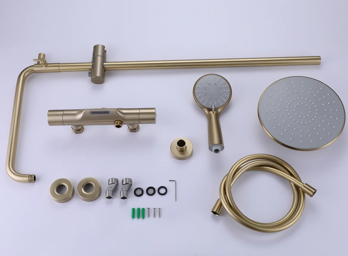 Wholesale Fashion Design High End Bathroom 3 Function Brass Constant Temperature Shower Faucet Sets
