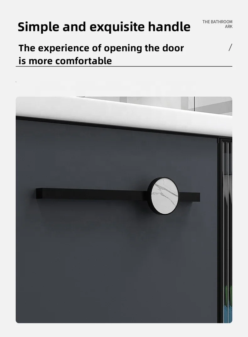 Nordic Luxury Bathroom Furniture Waterproof Storage Design Mirror Sink Bathroom Floating Vanity Cabinet Set