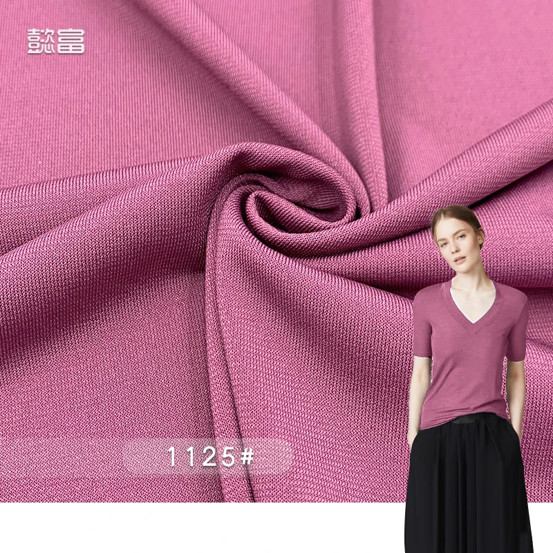 Crystal linen 190G crystal cotton polyester plain stretch fabric 1125# dress T-shirt fashion European American knitted fabrics