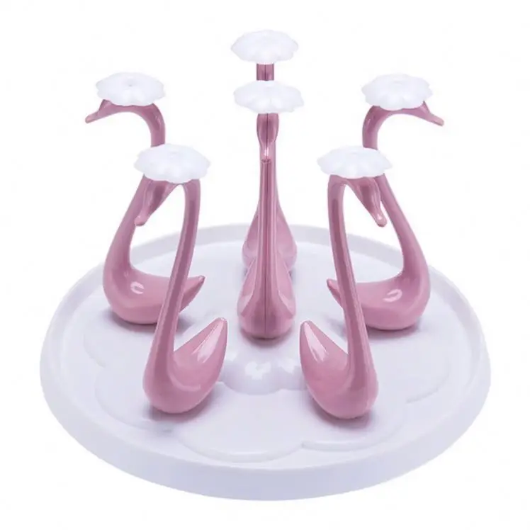 SZZ 2022 Amazon Top Seller Household Plastic Cup Holder Wholesale Creative Round Swan Drain Cup Holder