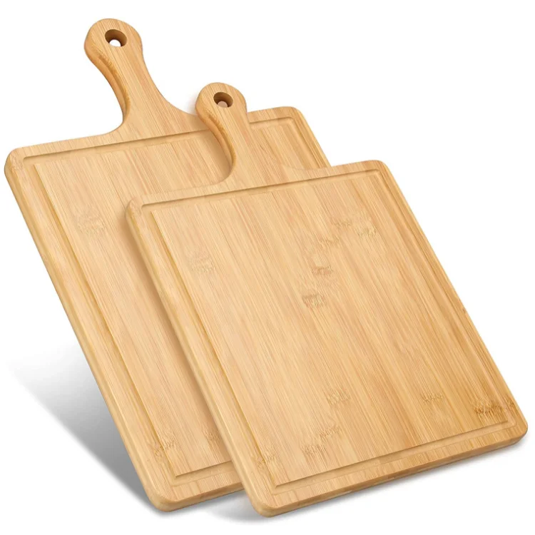 Factory direct wholesale cheap portable set 2 large bamboo wood cutting board