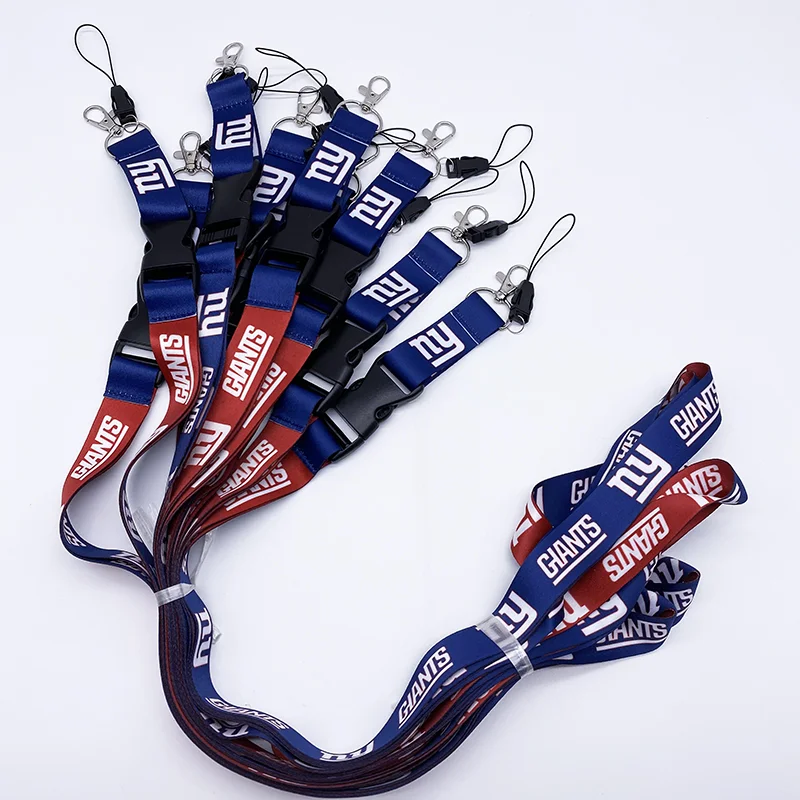 2022 Hot Sales NFLLs US Football Team Sports Fashionable Lanyard  All 32 Teams Silk Material Key Chains